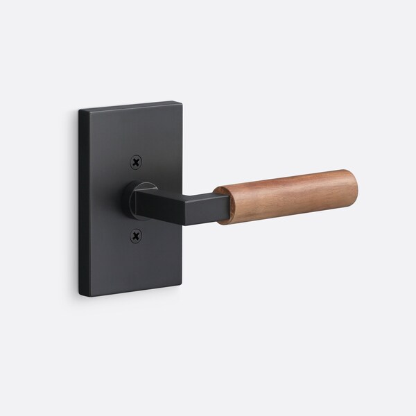 Sure-Loc Hardware Sure-Loc Hardware Levanto Dummy Rosette, Flat Black, Walnut Grip LV100 FBL GRIP-WN - main